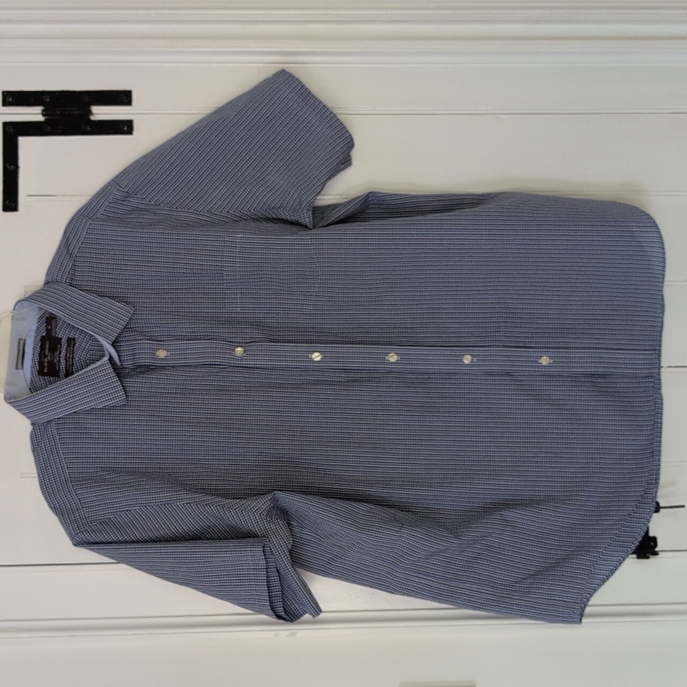 Black Brown 1826 Men's Short Sleeve Egyptian Cotton Shirt Size XL